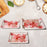 Plastic Rectangular Shape Flower Printed Design Serving Tray 3 pcs Home and Kitchen Use (3 pcs set)