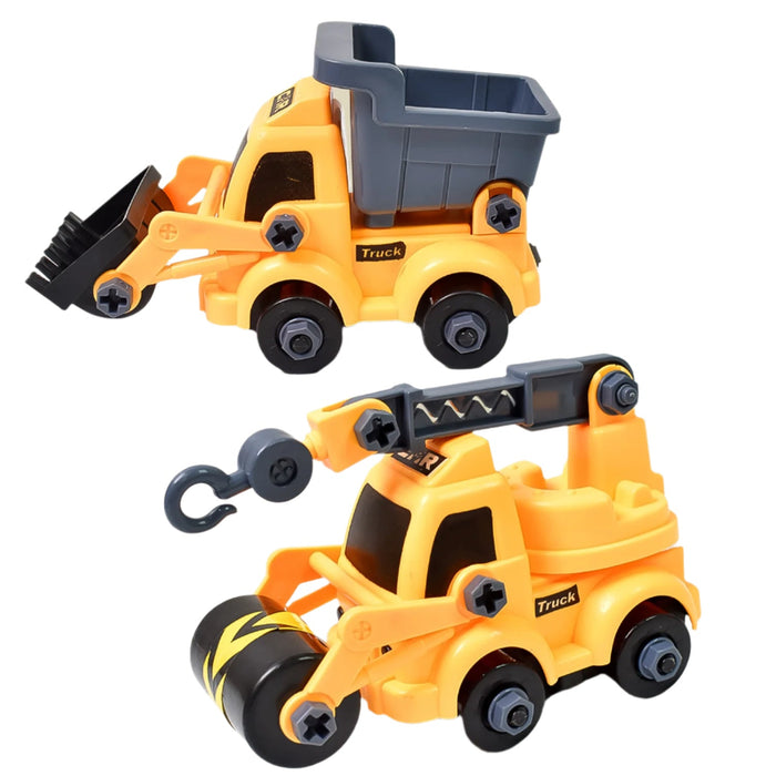 Engineering vehicles Nut Assembly Vehicle Toy, DIY Nut Assembly Vehicle Model Toy Highly Simulation Children Kids Car Model Toy Set (2 Pc Set)