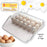Plastic 18 Cavity Egg Storage Box Or Egg Trays For Refrigerator With Lid & Handles High Quality, Rectangular Egg Tray Box For 18 Egg (1 Pc)