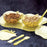 Apple-shaped bowl with spoon and tray for serving snacks
