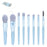 8 PCS Mini Makeup Brush Set with Case, Portable Foundation Brush Kit Travel, Premium Synthetic Bristles Cosmetic Brush Set for Powder Blending Blush Eyeshadow Lipstick (Mix Color 8 Pcs Set)