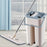 Scratch cleaning mop with self-cleaning and drying features, hands-free flat mop