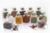 Compact 16-container revolving spice rack, square bottle design