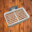 Compact self-adhesive soap holder for bathroom and kitchen storage