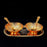 Elegant brass tray set with gold and silver plating, includes bowls and spoons in a velvet gift box.