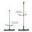 Multi-color microfiber flat mop with rotating head, telescopic handle, for wet and dry cleaning.
