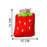 Strawberry design hot water bag for soothing neck and shoulder pain.