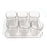 6-piece glasses set with tray, includes water, juice, beer, and wine glasses.